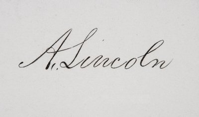 Signature of Abraham Lincoln by American School
